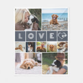 Hund Lover Herz Liebe Foto Collage Fleecedecke (Vorderseite)