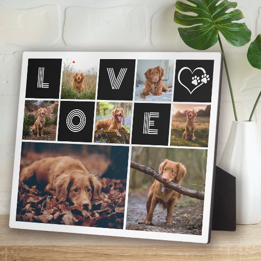 Hund Lover Herz Liebe Foto Collage Fotoplatte