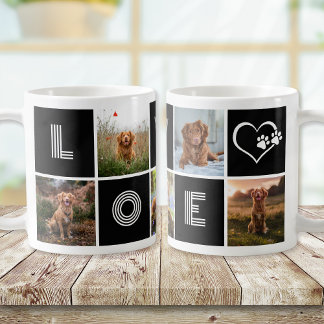 Hund Lover Herz Liebe Foto Collage Kaffeetasse