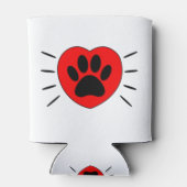Hund Lover Herz und Pfoten Print Dosenkühler (Rückseite)