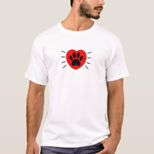 Hund Lover Herz und Pfoten Print T-Shirt