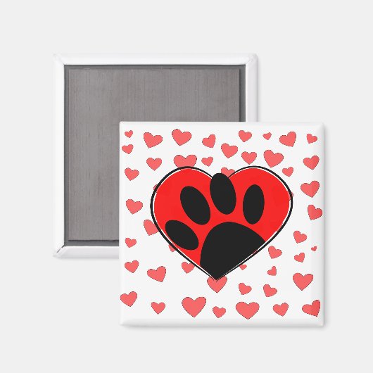 Hund Lover hört überall Magnet (Vorderseite/Rückseite)