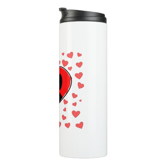 Hund Lover hört überall Thermosbecher (Nach rechts gedreht)