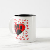 Hund Lover hört überall Zweifarbige Tasse (Vorderseite Links)