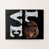 Hund Lover | I Liebe Chocolate Labrador Retriever Puzzle (Horizontal)
