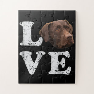 Hund Lover   I Liebe Chocolate Labrador Retriever Puzzle