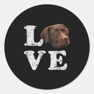 Hund Lover   I Liebe Chocolate Labrador Retriever Runder Aufkleber