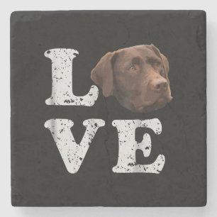 Hund Lover I Liebe Chocolate Labrador Retriever Steinuntersetzer