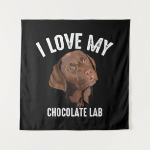 Hund Lover I Liebe Mein Schokolade Labrador Wandteppich
