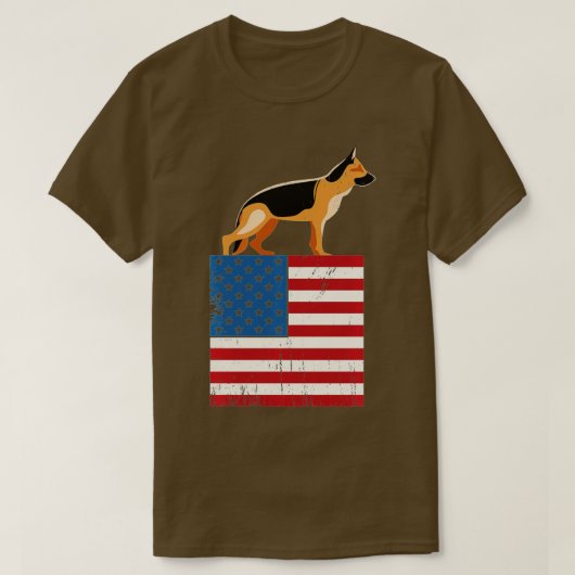 Hund Lover I Patriotic German Shepher T-Shirt (Design vorne)