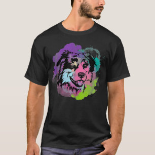 Hund Lover I Splash Art Miniatur American Shepherd T-Shirt