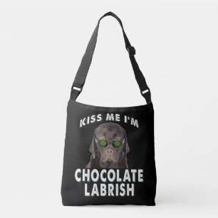 Hund Lover Kiss Me I'm Chocolate Labrish Tragetaschen Mit Langen Trägern