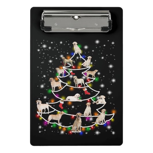 Hund Lover | Labrador Christmas Tree Mini Klemmbrett (Vorderseite)