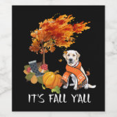 Hund Lover | Labrador Es ist Fall Y'all Weinetikett (Einzelnes Label)