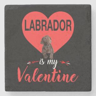 Hund Lover Labrador ist mein Valentine Steinuntersetzer