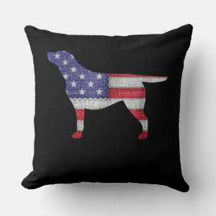 Hund Lover   Labrador Retriever Silhouette USA Fla Kissen