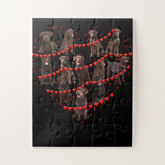 Hund Lover |Liebe Herzschokolade Labrador Valentin Puzzle (Vertikal)