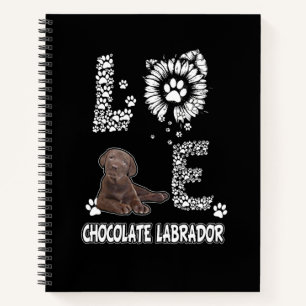 Hund Lover Liebe Schokolade Labrador Sonnenblume Notizblock