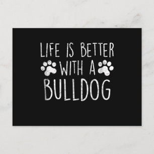 Hund Lover Life besser mit einem Bulldog-Mama Gesc Feiertagspostkarte