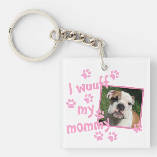 Hund Lover Mama mit Personalisiertem Foto Schlüsselanhänger (Vorderseite)