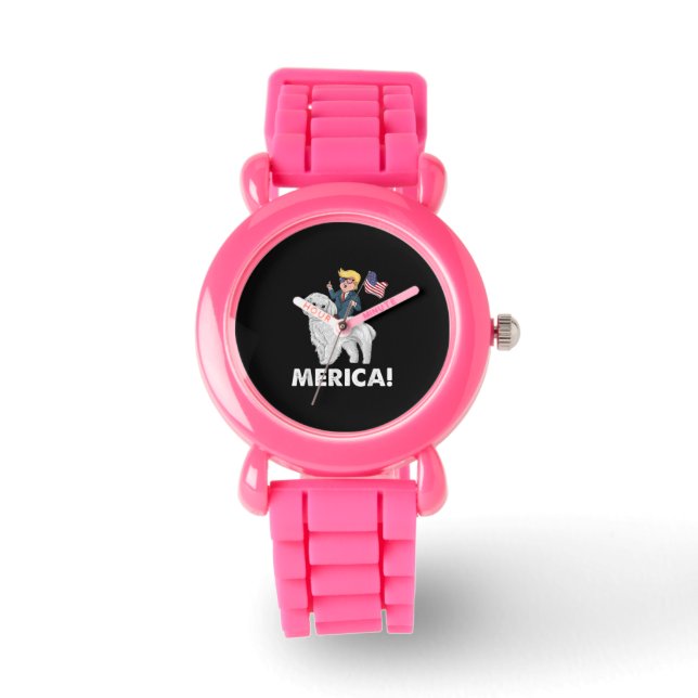 Hund Lover |Merica Trump Riding Maltese 4. Juli Armbanduhr (Vorderseite)