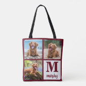 Hund Lover Modernes Monogramm Personalisiert 3 Pet Tasche (Rückseite)
