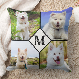 Hund Lover Monogramm FotoCollage Kissen