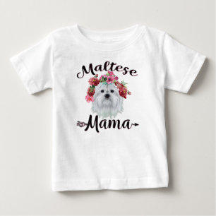 Hund Lover   Niedliche maltesische Mama Dog Blume  Baby T-shirt