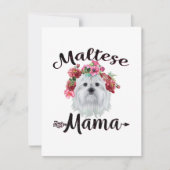 Hund Lover | Niedliche maltesische Mama Dog Blume Dankeskarte (Vorderseite)