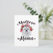 Hund Lover | Niedliche maltesische Mama Dog Blume Dankeskarte (Stehend Vorderseite)