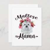 Hund Lover | Niedliche maltesische Mama Dog Blume Dankeskarte (Vorne/Hinten)