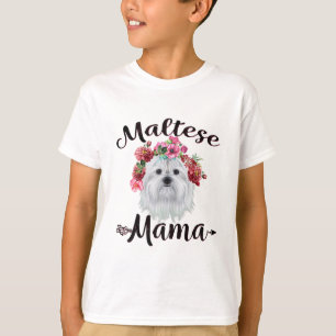 Hund Lover Niedliche maltesische Mama Dog Blume T-Shirt