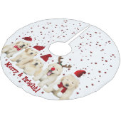 Hund Lover, Niedliche Puppen, Weihnachten Goldener Polyester Weihnachtsbaumdecke (Schrägansicht)