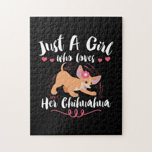 Hund Lover nur ein Mädchen, das ihre Chihuahua Lie Puzzle (Vertikal)