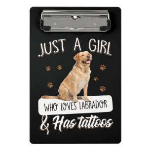 Hund Lover Nur ein Mädchen, das Labrador Tattoos Mini Klemmbrett