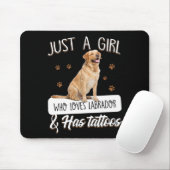 Hund Lover | Nur ein Mädchen, das Labrador Tattoos Mousepad (Mit Mouse)