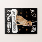 Hund Lover | Nur ein Mädchen, das Labrador Tattoos Puzzle (Horizontal)
