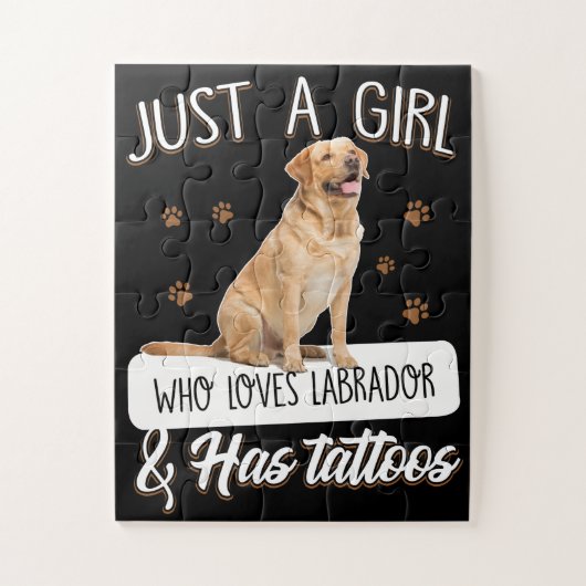 Hund Lover | Nur ein Mädchen, das Labrador Tattoos Puzzle (Vertikal)
