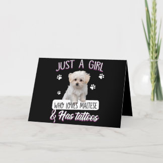 Hund Lover | Nur ein Mädchen, das Maltesisch & Tat Feiertagskarte