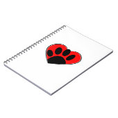 Hund Lover Paw Print und rotes Herz Notizblock (Linke Seite)