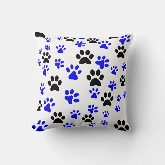 Hund Lover Paw Prints Kissen (Vorderseite)