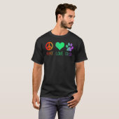 Hund Lover Peace Liebe Hunde Gefärbte Krawatte Res T-Shirt (Vorne ganz)