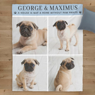 Hund Lover Personalisierter Hund Name Foto Collage Fleecedecke