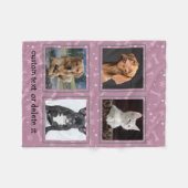Hund Lover Pet Personalisiert Custom 4 Foto Collag Fleecedecke (Vorderseite (Horizontal))