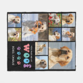 Hund Lover Retro WOOF Custom Pet 11 Fotos Collage Fleecedecke (Vorderseite (Horizontal))