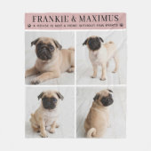 Hund Lover Rosa Personalisierter Hundename FotoCol Fleecedecke (Vorderseite)
