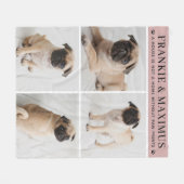 Hund Lover Rosa Personalisierter Hundename FotoCol Fleecedecke (Vorderseite (Horizontal))