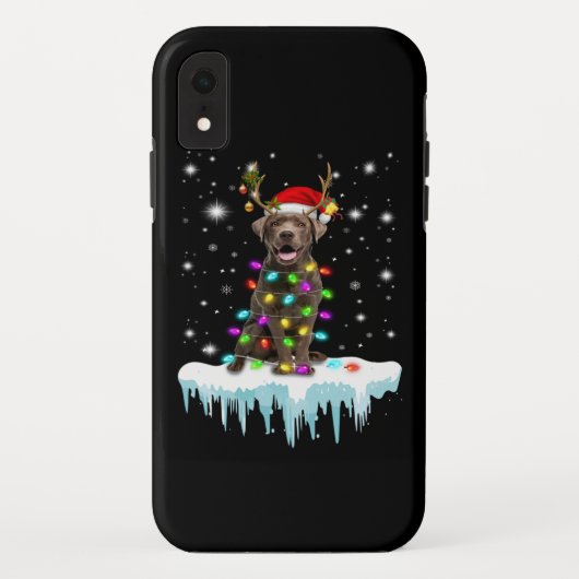 Hund Lover | Schokolade Labrador Christmas Light Case-Mate iPhone Hülle (Rückseite)