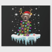 Hund Lover | Schokolade Labrador Christmas Light Geschenkpapier (Flach)