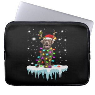 Hund Lover   Schokolade Labrador Christmas Light Laptopschutzhülle